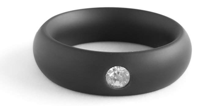 Cockring en métal Donut Strass Noir
