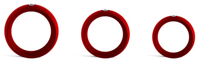 Cockring en métal Donut Strass Rouge
