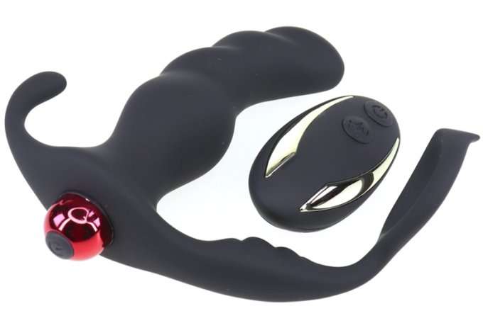 Cockring et plug vibrant Knight 10 x 3.5cm