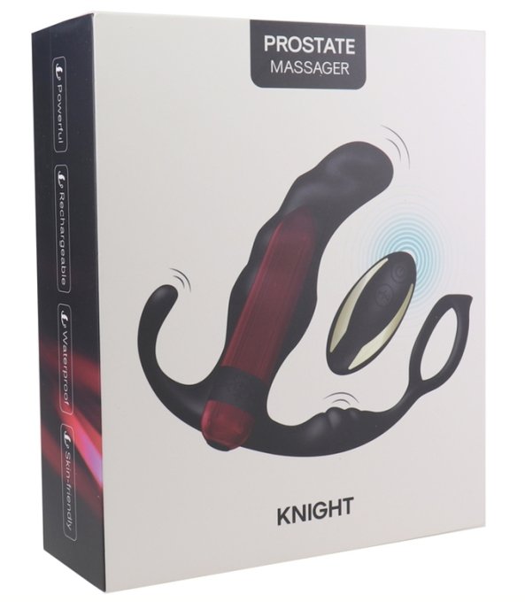 Cockring et plug vibrant Knight 10 x 3.5cm