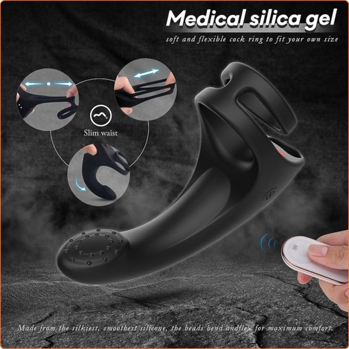 Cockring et Stimulateur périnée Fingeus 10 x 2.5cm - Anneau 30mm