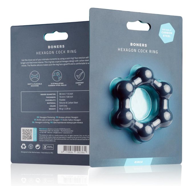 Cockring Hexagone avec boules