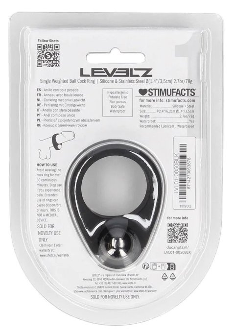 Cockring lesté Single Weight 35 mm - Poids 78g