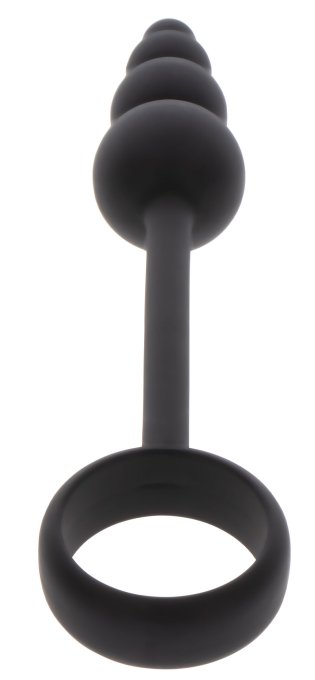 Cockring Plug anal Beads Ring 8.5 x 3.5 cm Noir