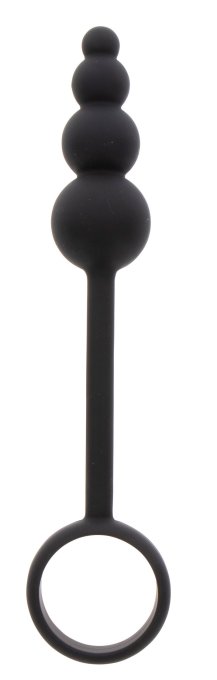 Cockring Plug anal Beads Ring 8.5 x 3.5 cm Noir