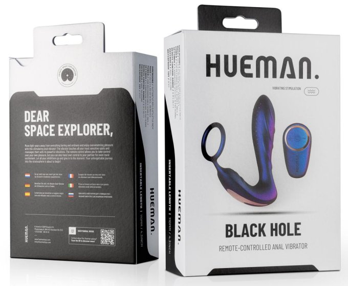 Cockring + Plug vibrant Black Hole Hueman 11 x 3.3cm