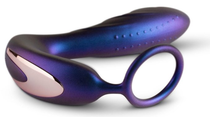 Cockring + Plug vibrant Black Hole Hueman 11 x 3.3cm