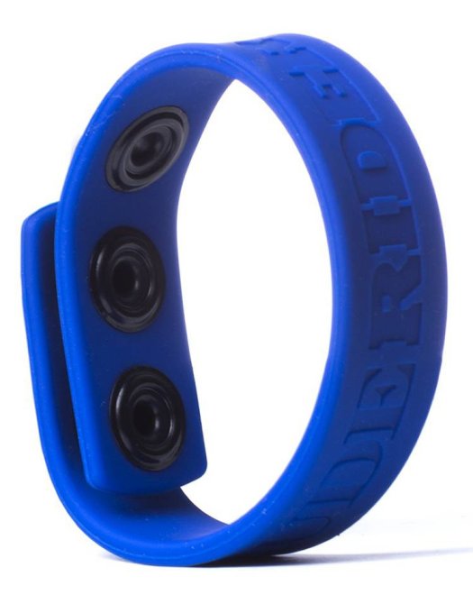 Cockring silicone 3 Snaps Bleu