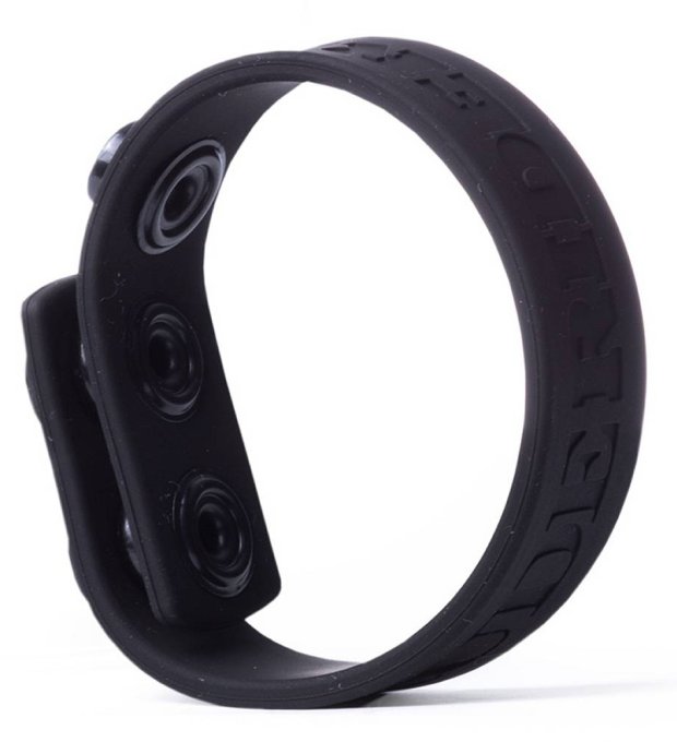 Cockring silicone 3 Snaps Noir