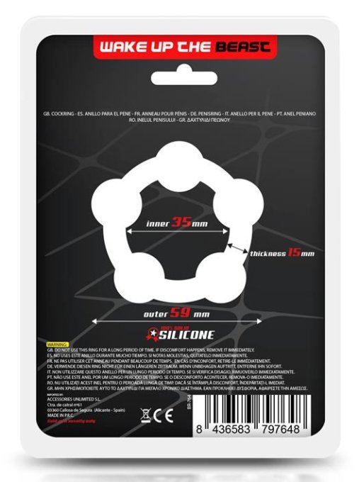 Cockring silicone Wake Up 35mm Noir