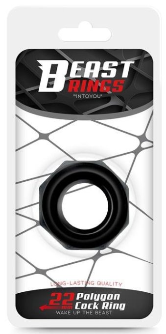 Cockring souple Polygon Noir