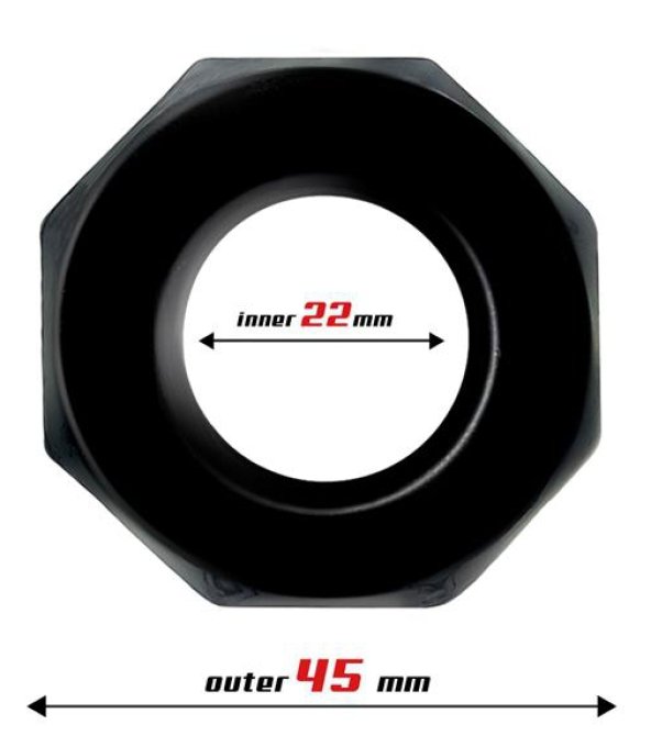 Cockring souple Polygon Noir