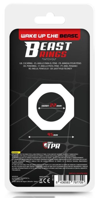 Cockring souple Polygon Noir