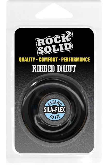 Cockring The Ribbed Donut 28 mm Noir