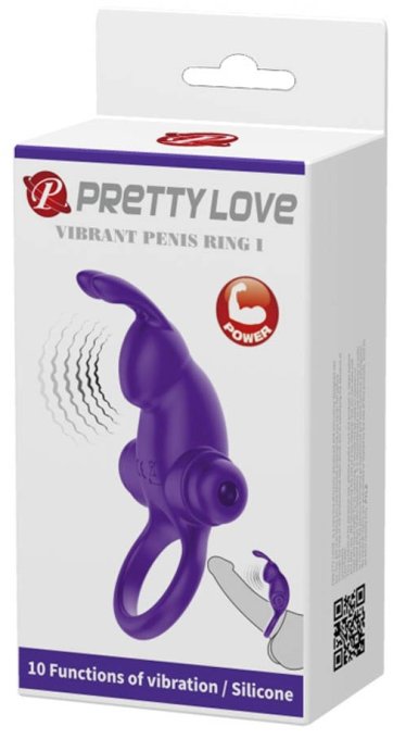 Cockring vibrant Dick Rabbit Pretty Love 30mm Violet