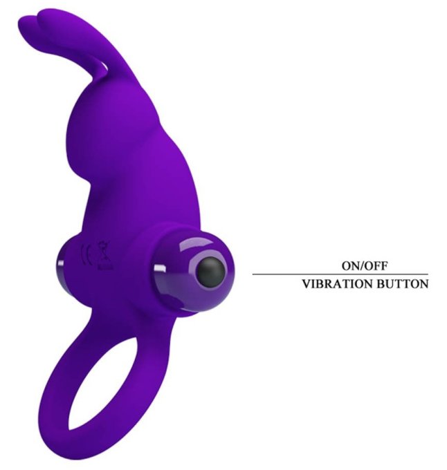 Cockring vibrant Dick Rabbit Pretty Love 30mm Violet