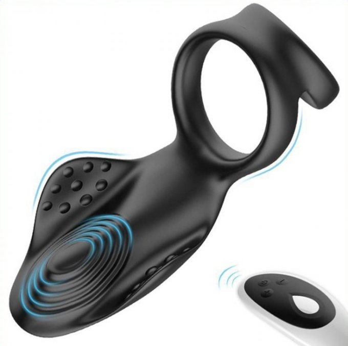 Cockring vibrant Double Delight Noir