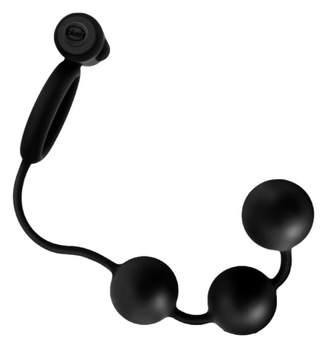 Cockring vibrant et Chapelet Anal Adventures Beads C-Ring 17 x 3.7cm