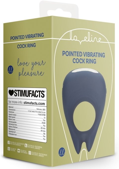 Cockring Vibrant Pointu Baltic 34mm Bleu