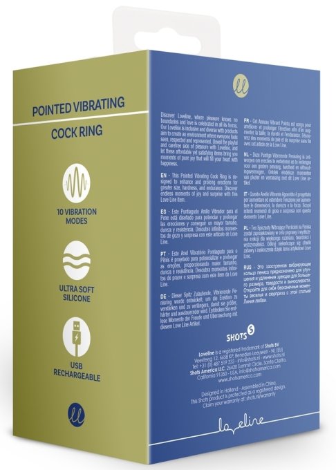 Cockring Vibrant Pointu Baltic 34mm Bleu