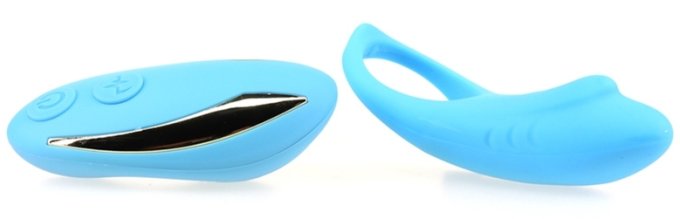 Cockring vibrant Shark 29mm Bleu