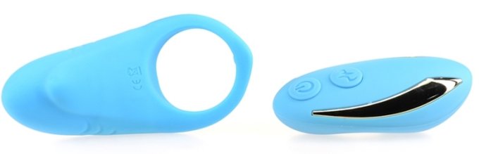 Cockring vibrant Shark 29mm Bleu