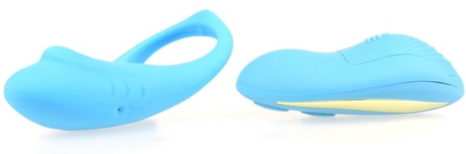 Cockring vibrant Shark 29mm Bleu