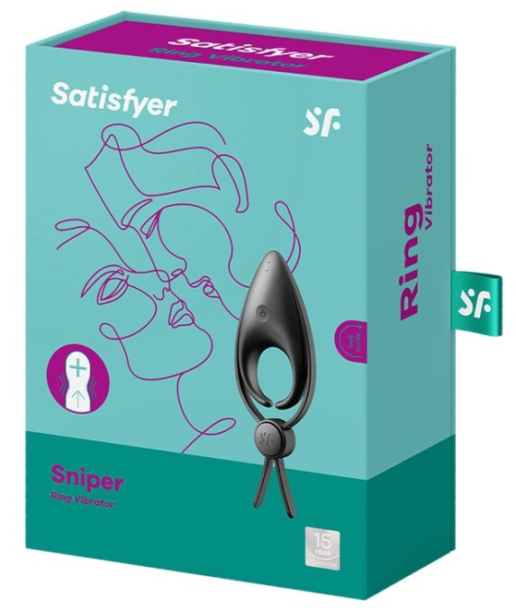 Cockring vibrant Sniper Satisfyer 28mm Noir
