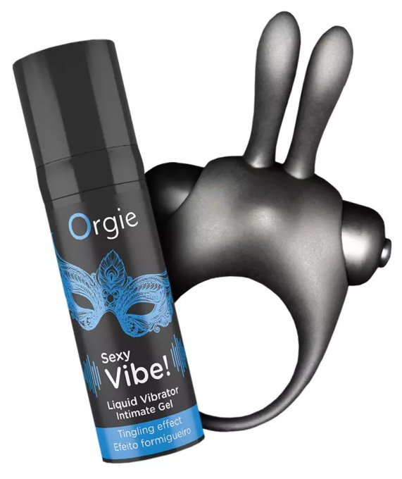 Coffret Cockring rabbit Gel stimulant Sexy vibe! bunny