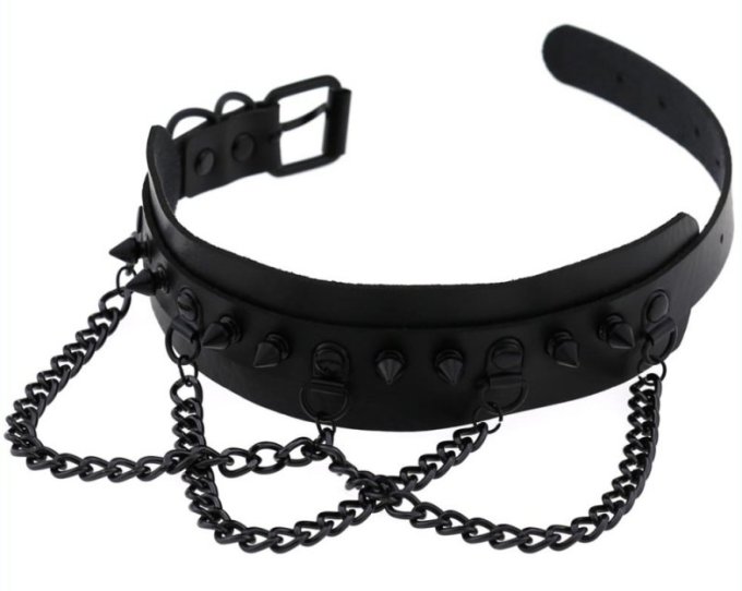 Collier à pointes Piky Noir