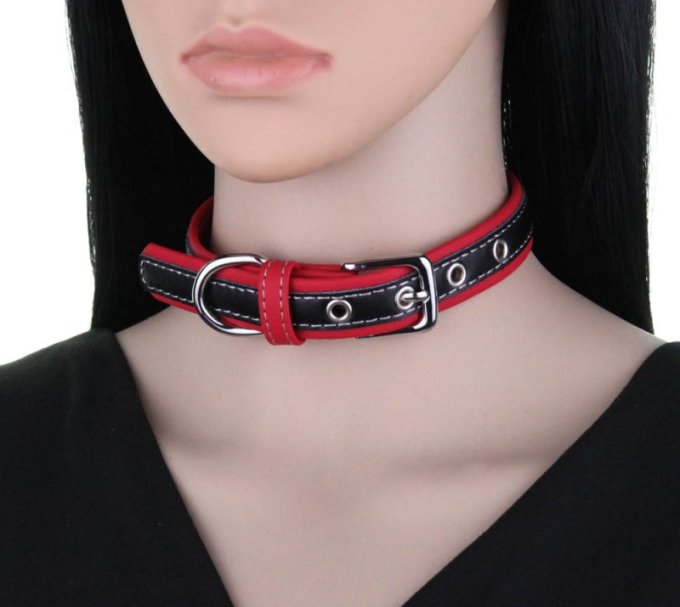 Collier Bicolore Simili Contrasted Rouge