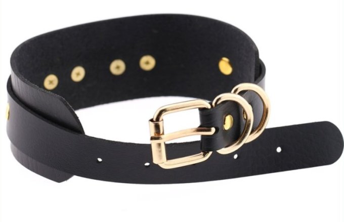 Collier Fantaisie Golden Heart Noir