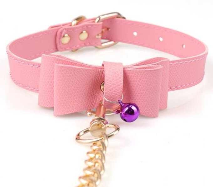 Collier Laisse Bow Rose