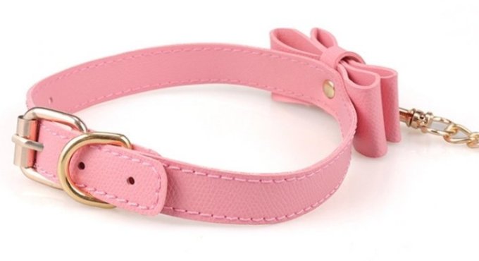 Collier Laisse Bow Rose