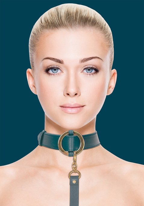 Collier-Laisse Halo Col Bleu