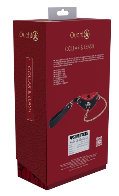 Collier-Laisse Milan Noir et Rouge