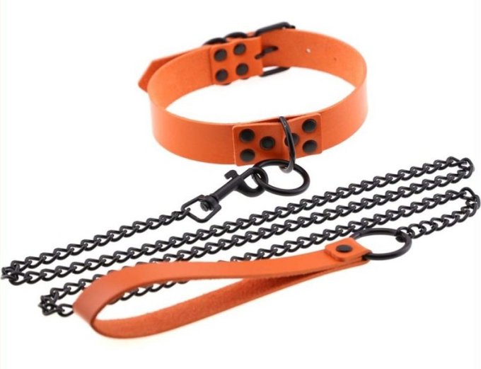 Collier-laisse Punk Orange