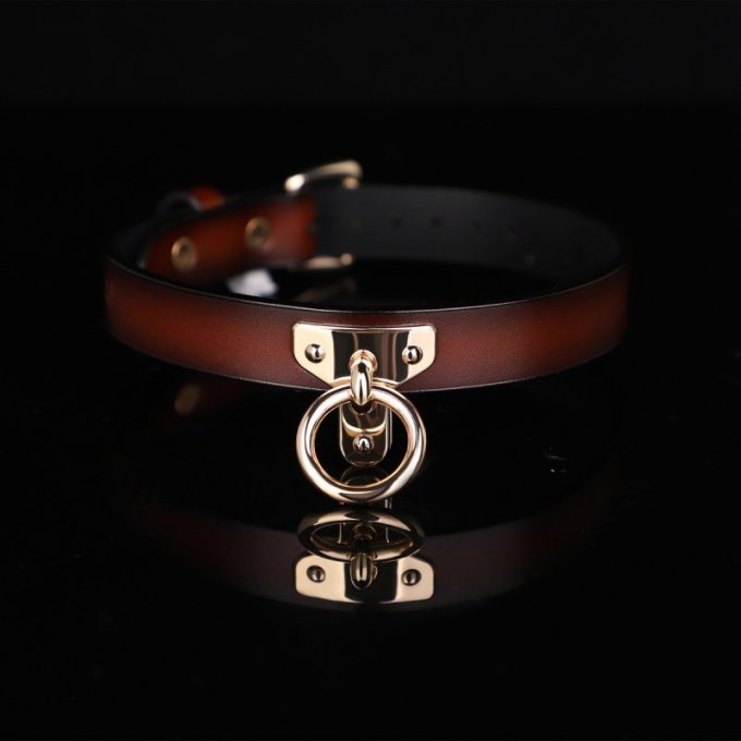 Collier-Laisse Tee Ring Marron