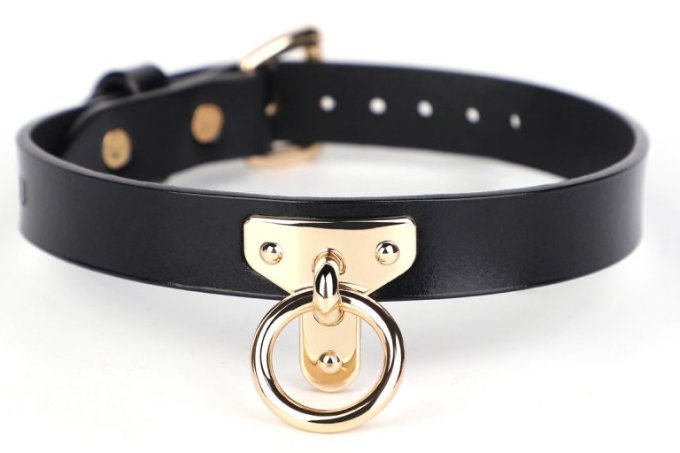 Collier-Laisse Tee Ring Noir