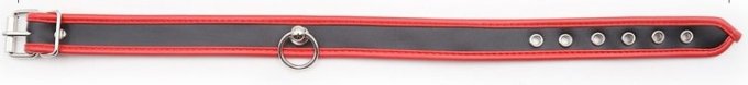Collier O Ring Simili Noir-Rouge