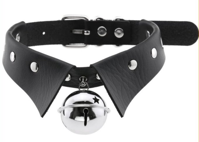 Collier ras de cou avec Grelot Jing Noir