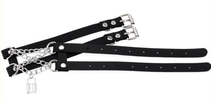 Collier Ras de cou Pendant Lock Noir