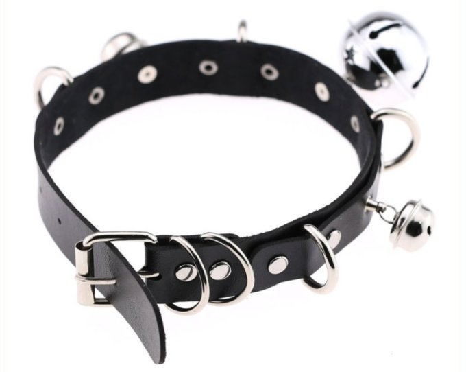 Collier sexy avec Grelots Noir