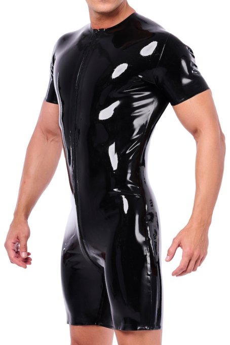 Combi-Short en latex Xrub avec Zip Noir