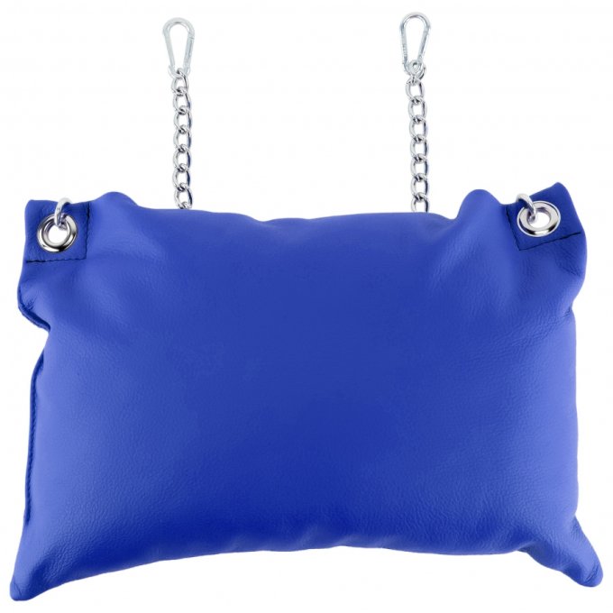 Coussin en cuir 23 x 32cm + Chaînes Bleu