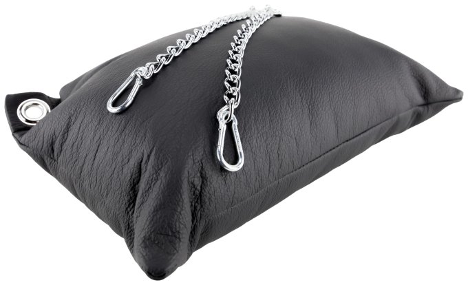 Coussin en cuir 23 x 32cm + Chaînes Noir