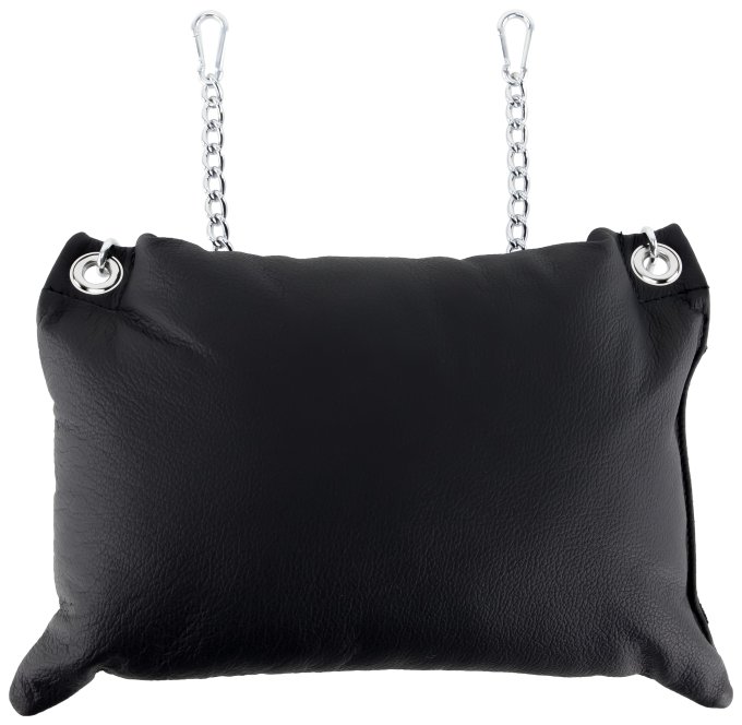 Coussin en cuir 23 x 32cm Chaînes Noir