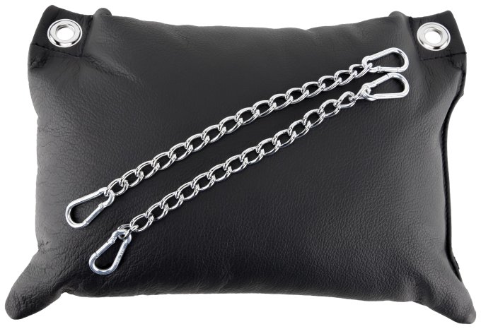 Coussin en cuir 23 x 32cm Chaînes Noir