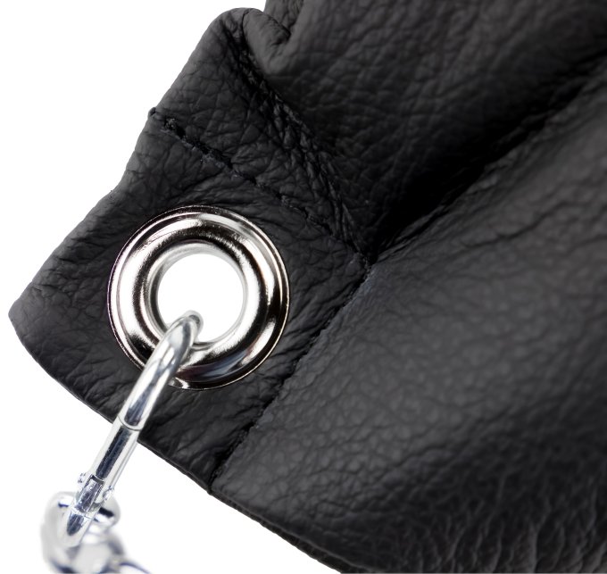 Coussin en cuir 23 x 32cm Chaînes Noir