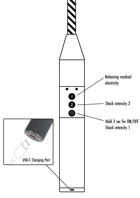 Cravache Electro Shock 52cm